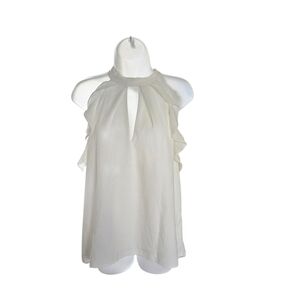 XOXO White Ruffle Halter Top